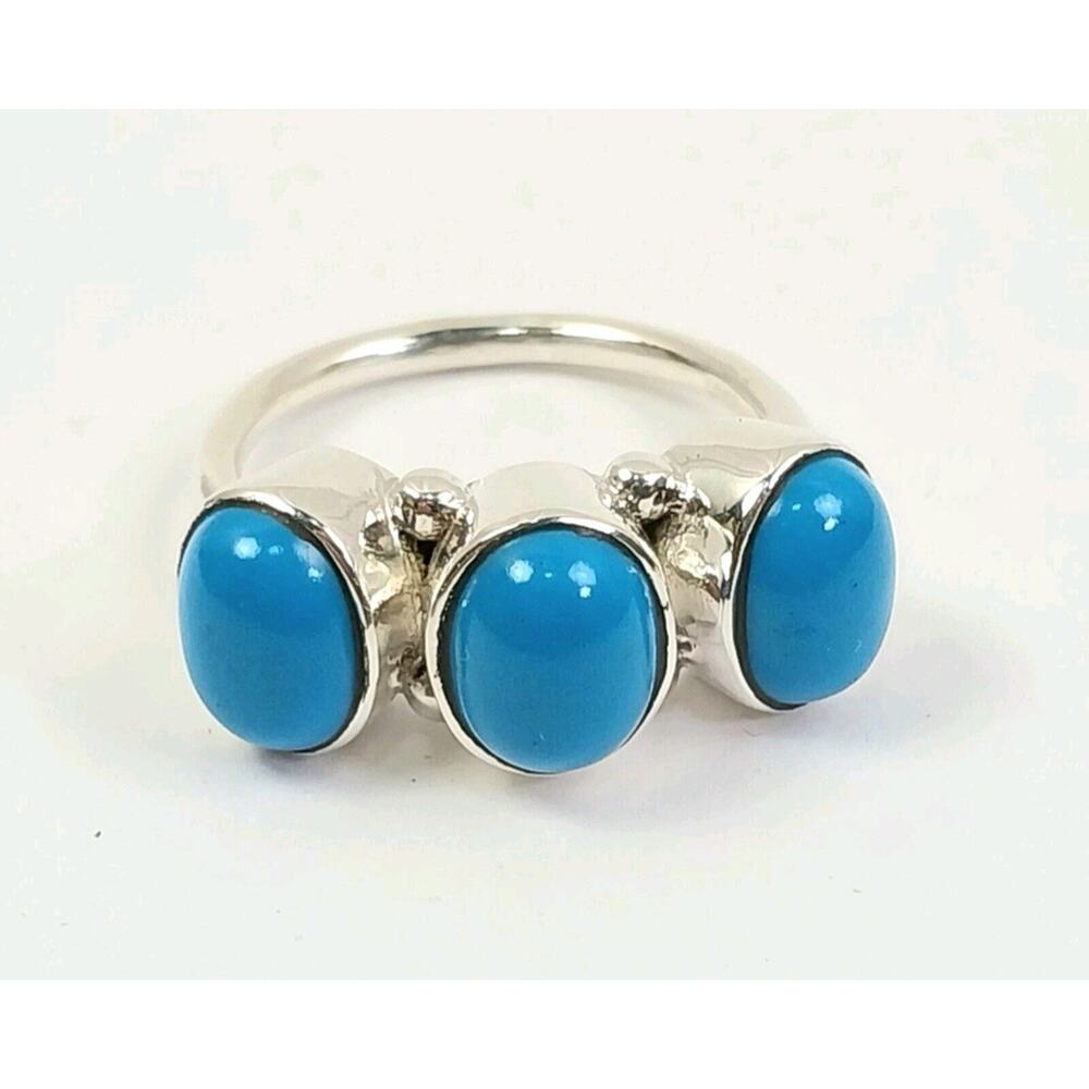 925. Sterling Silver and Sleeping Beauty Turquoise Ring Size 7